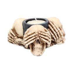 Świecznik Trzy Czaszki - Three Wise Skulls Tealight Holder 11 cm